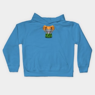 Baby Elephant with Glasses and Indian Flag Kids Hoodie